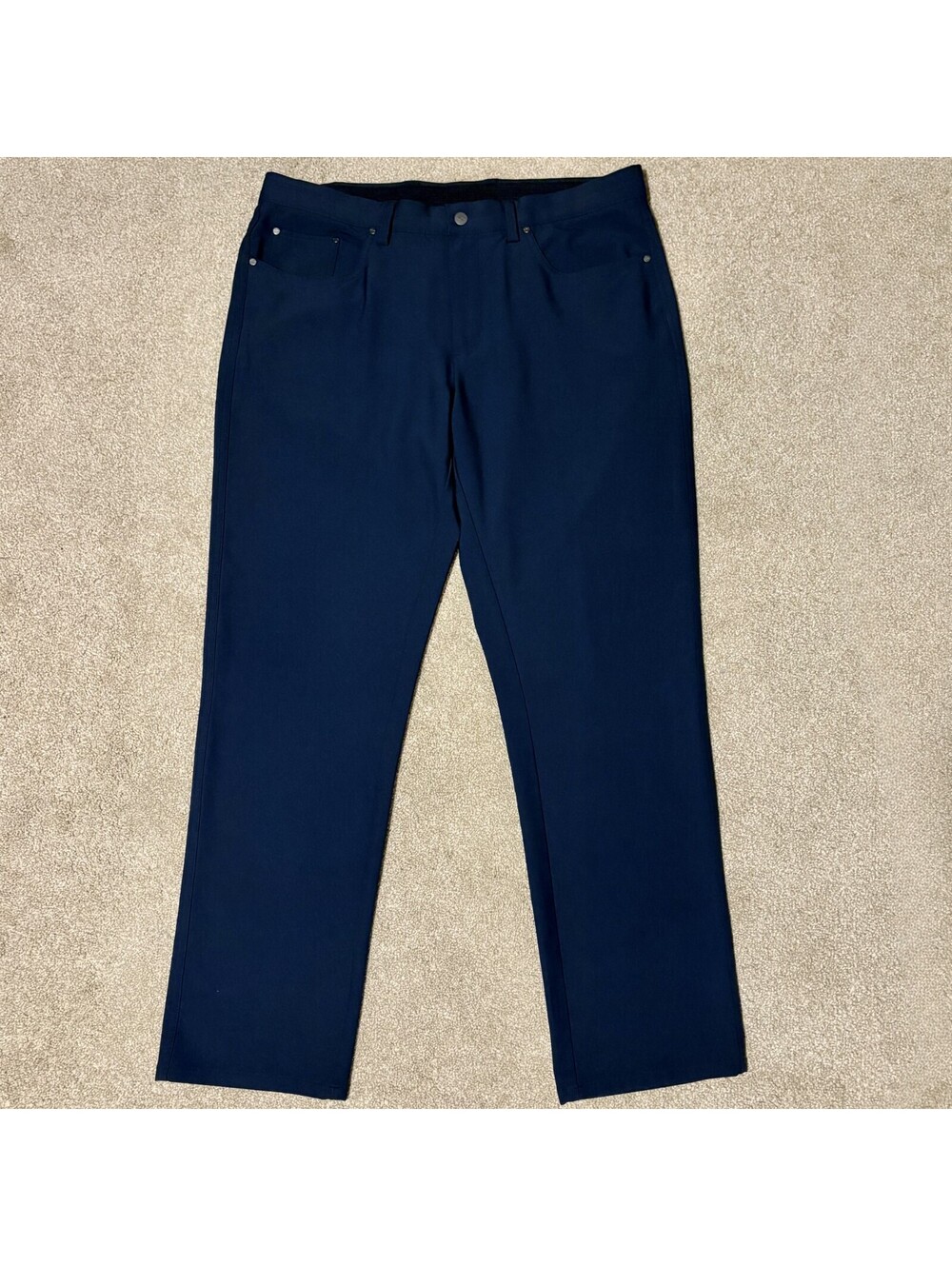 Greg Norman Mens 34x39 Blue Golf Dress Pants Flat Front Stretch Performance